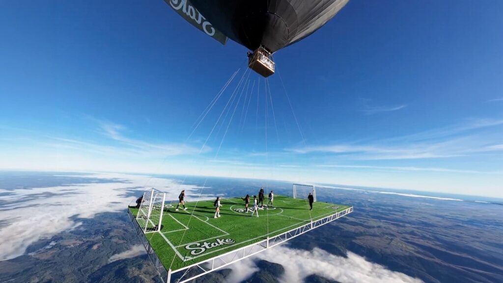stake-launches-floating-football-match-at-10,000-feet-in-summer-campaign-stunt